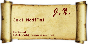 Jekl Noémi névjegykártya
